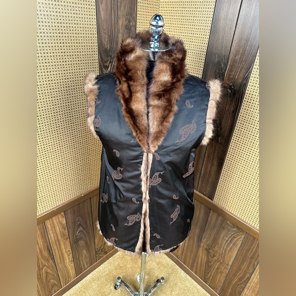 VINTAGE RUSSIAN SABLE FUR VEST JACKET COAT X-SMALL XS - Picture 7 of 10